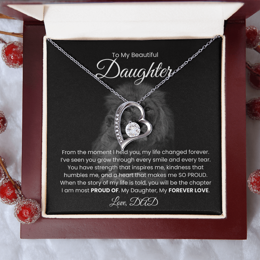 To My Beautiful Daughter, Love From Dad - Forever Love Necklace