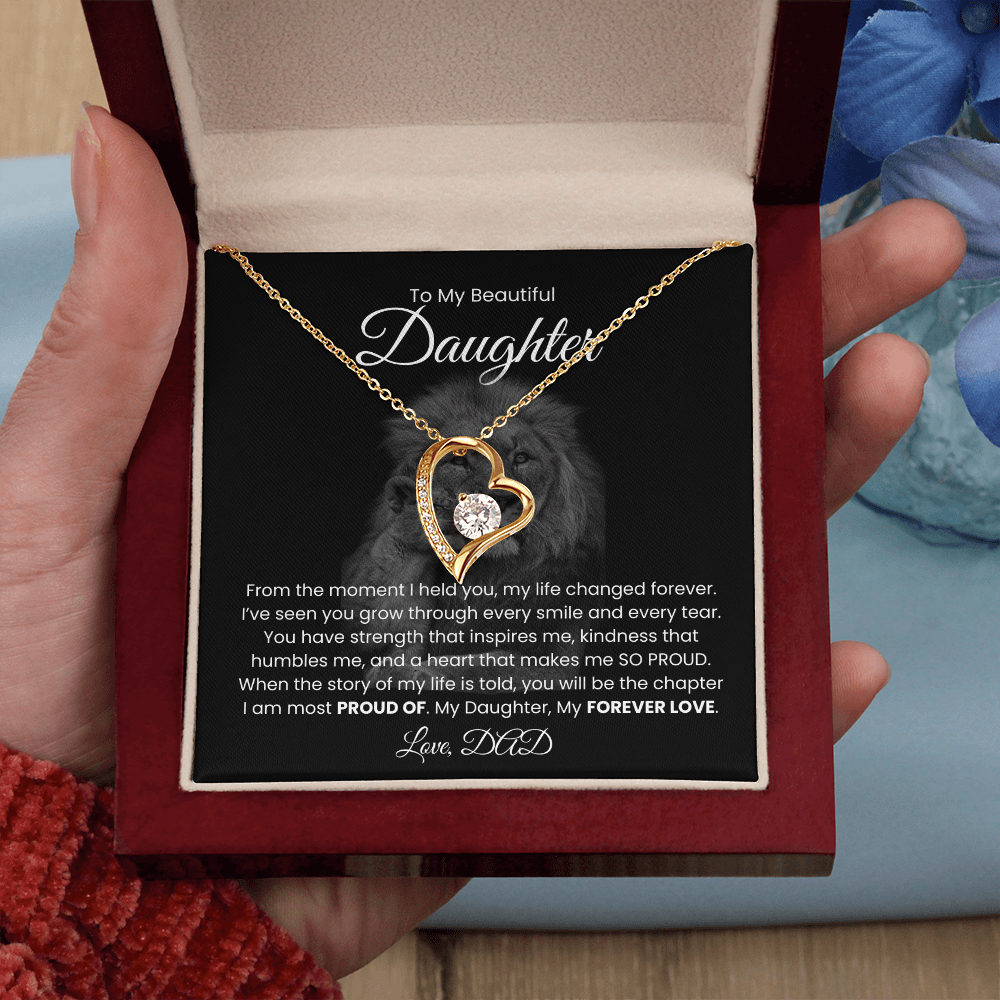 To My Beautiful Daughter, Love From Dad - Forever Love Necklace
