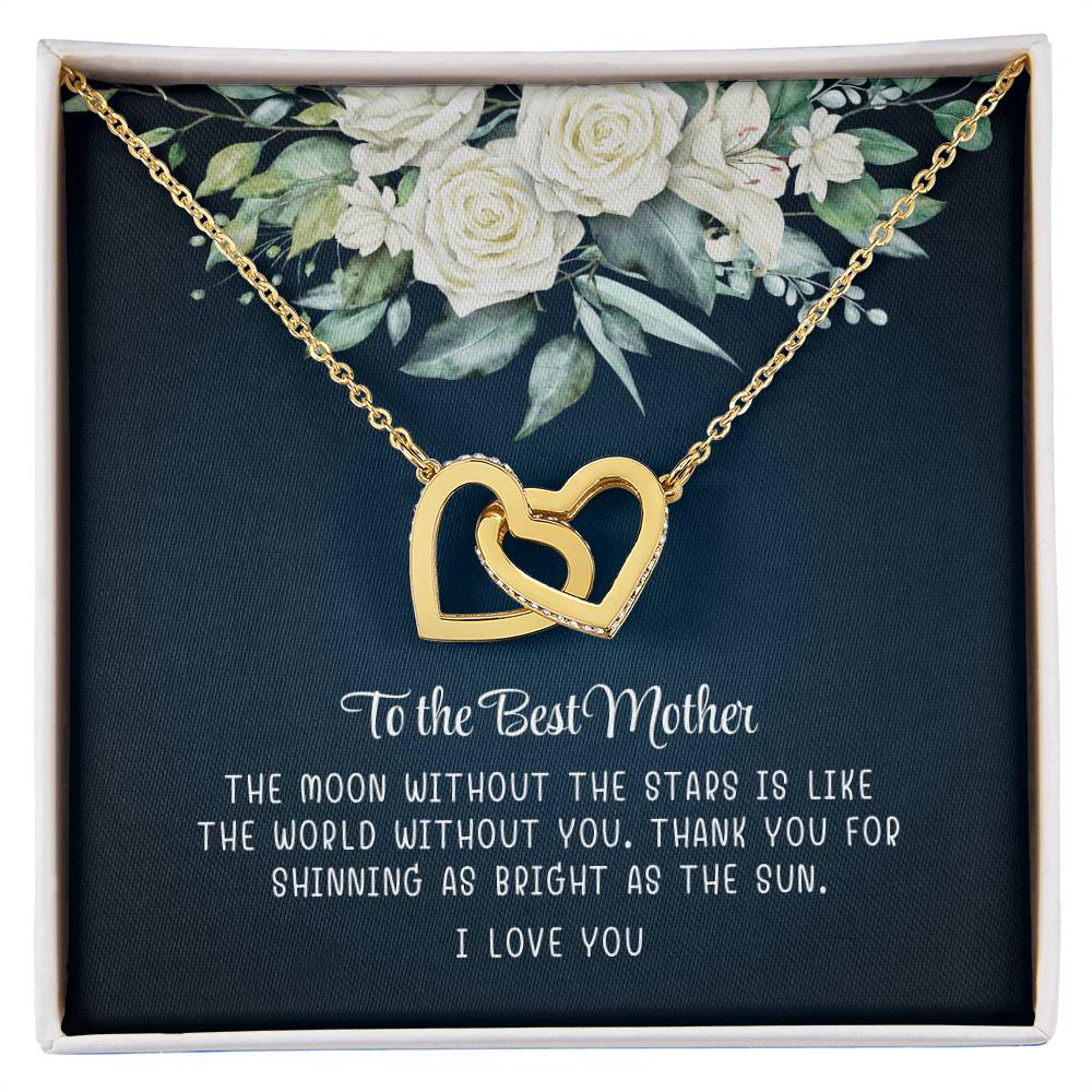 To My Best Mother, I Love You - Interlocking Heart Necklace