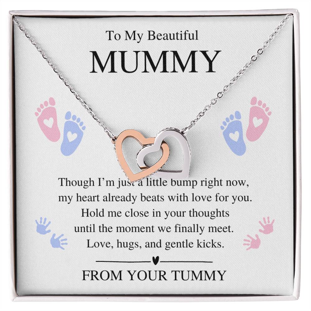 To My Beautiful Mummy - Interlocking Heart Necklace