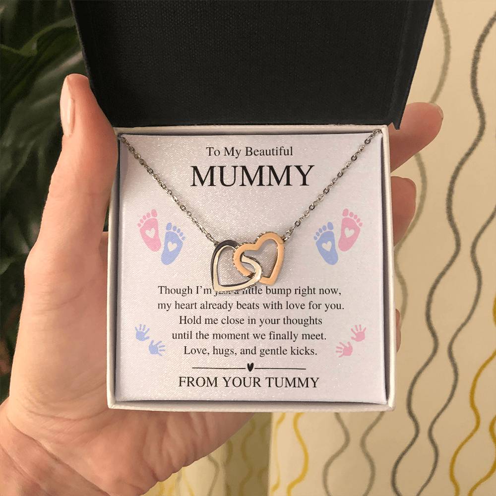 To My Beautiful Mummy - Interlocking Heart Necklace