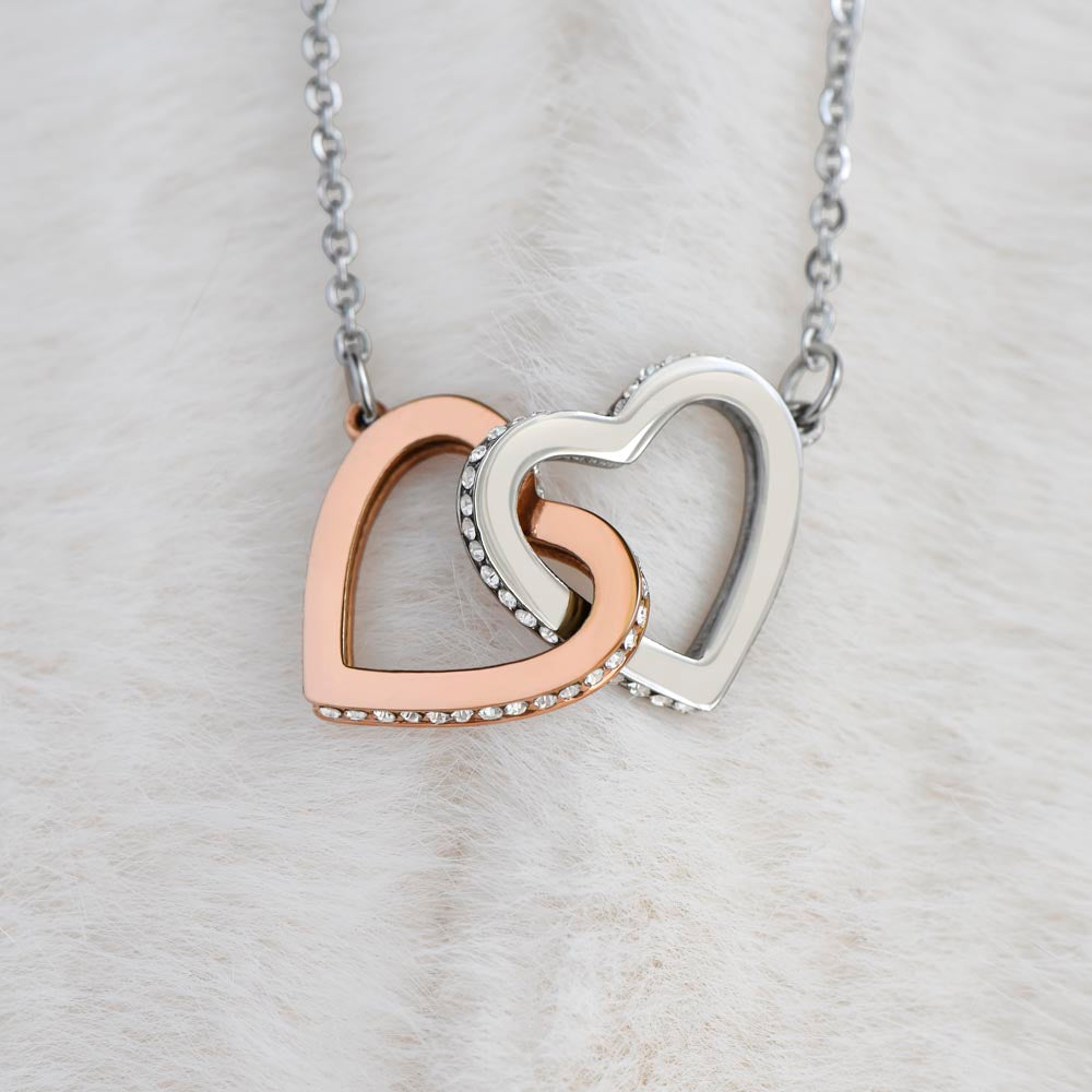 To My Beautiful Wife, I Love You - Interlocking Heart Necklace