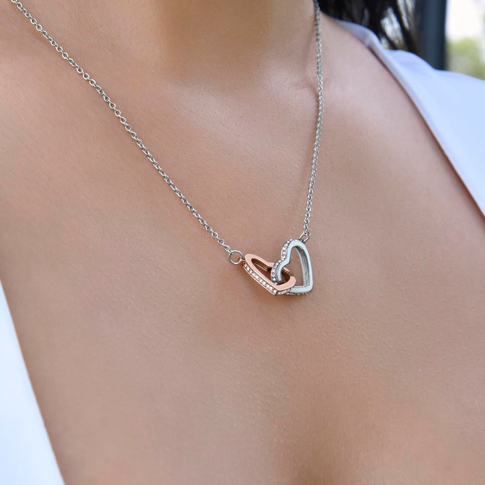 To My Best Mother, I Love You - Interlocking Heart Necklace