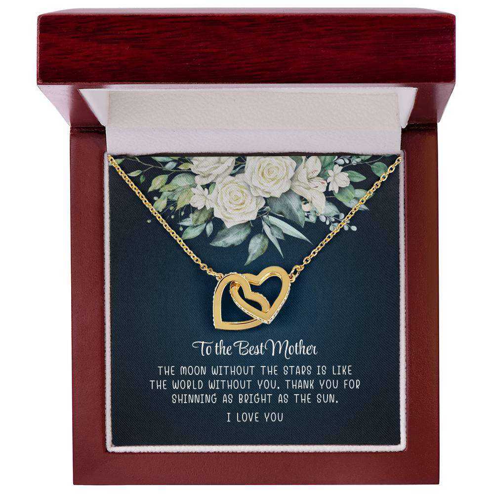 To My Best Mother, I Love You - Interlocking Heart Necklace