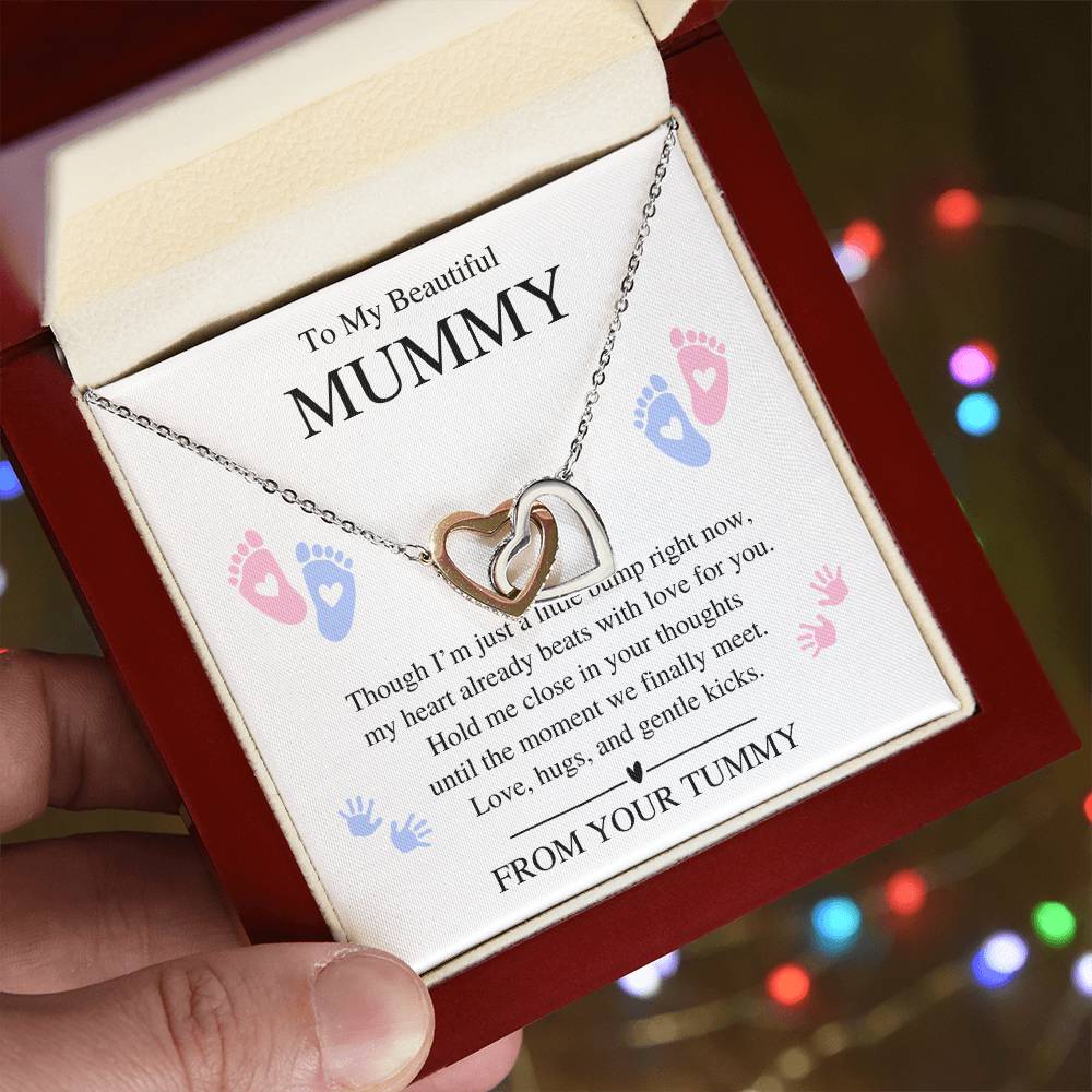 To My Beautiful Mummy - Interlocking Heart Necklace