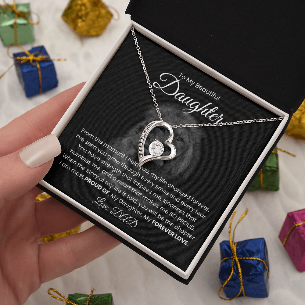 To My Beautiful Daughter, Love From Dad - Forever Love Necklace