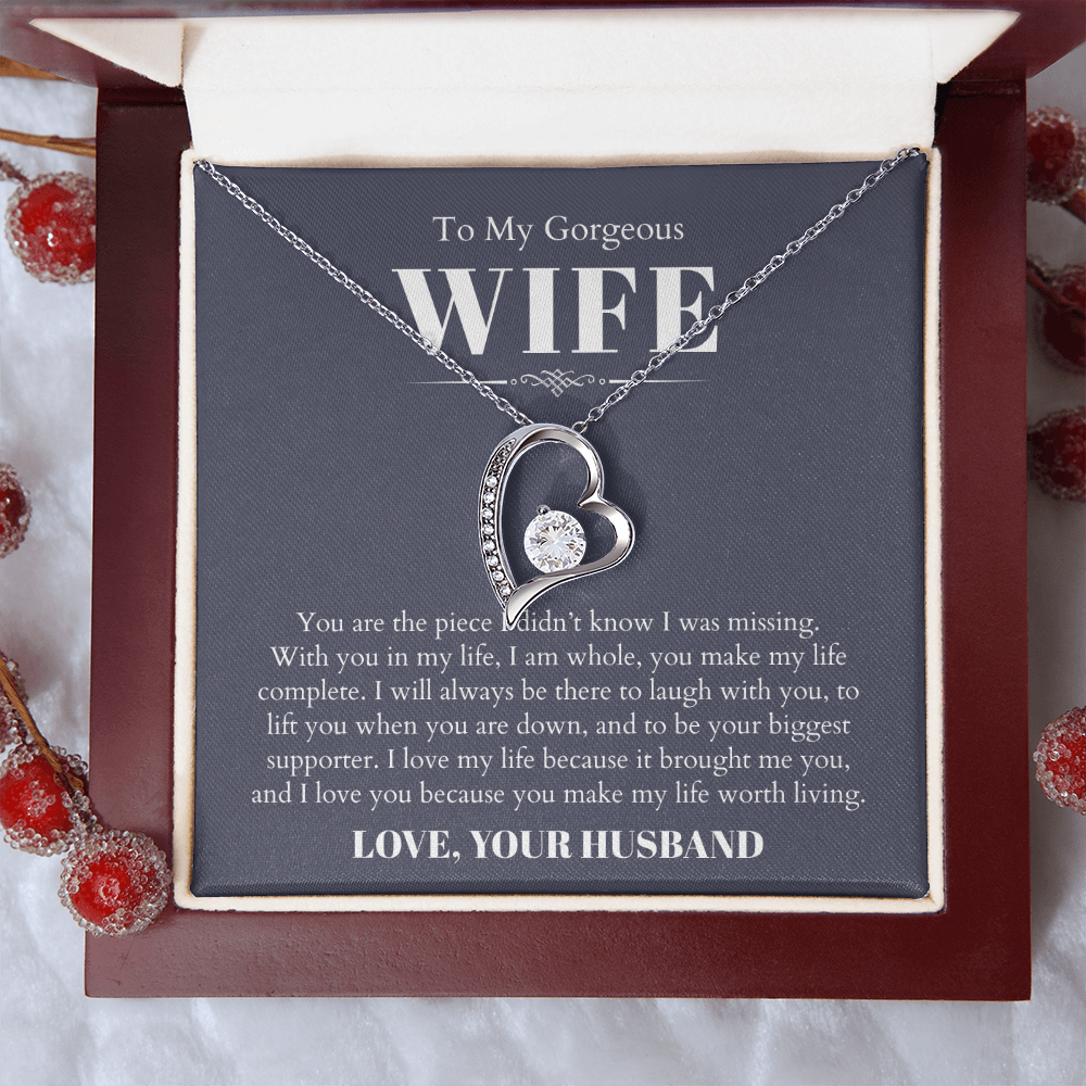 To My Gorgeous Wife, From Husband - Forever Love Necklace