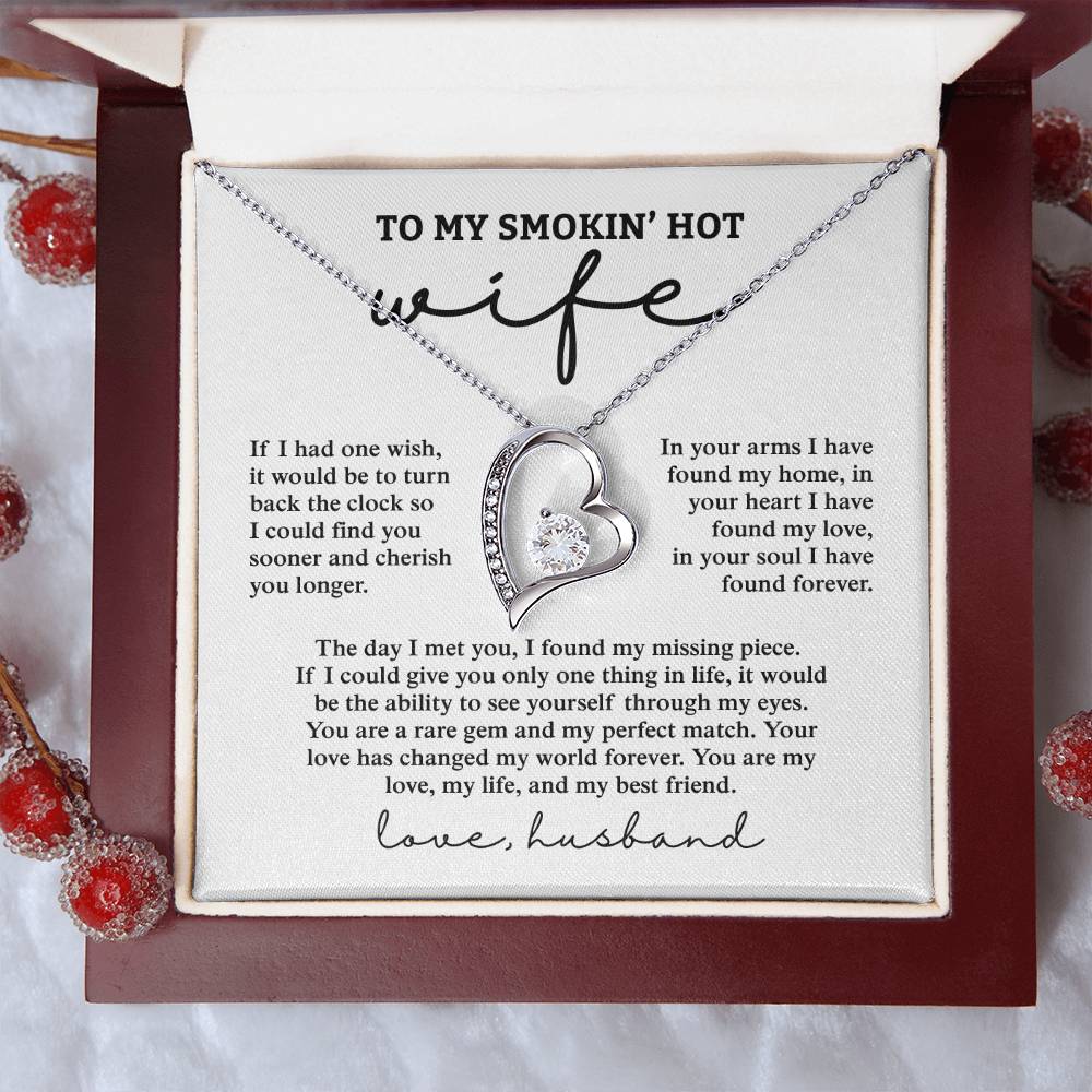 To My Smokin&#39; Hot Wife, Love Husband - Forever Love Necklace