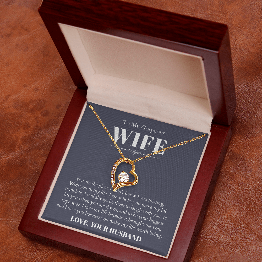 To My Gorgeous Wife, From Husband - Forever Love Necklace