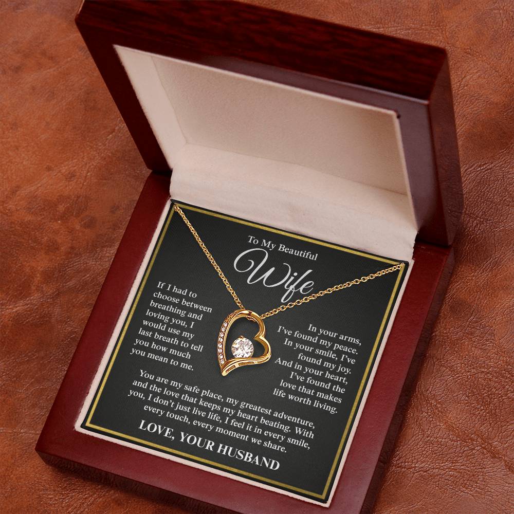 To My Beautiful Wife, From Husband - Forever Love Necklace