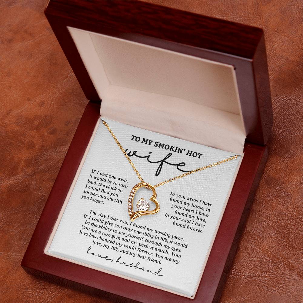 To My Smokin&#39; Hot Wife, Love Husband - Forever Love Necklace