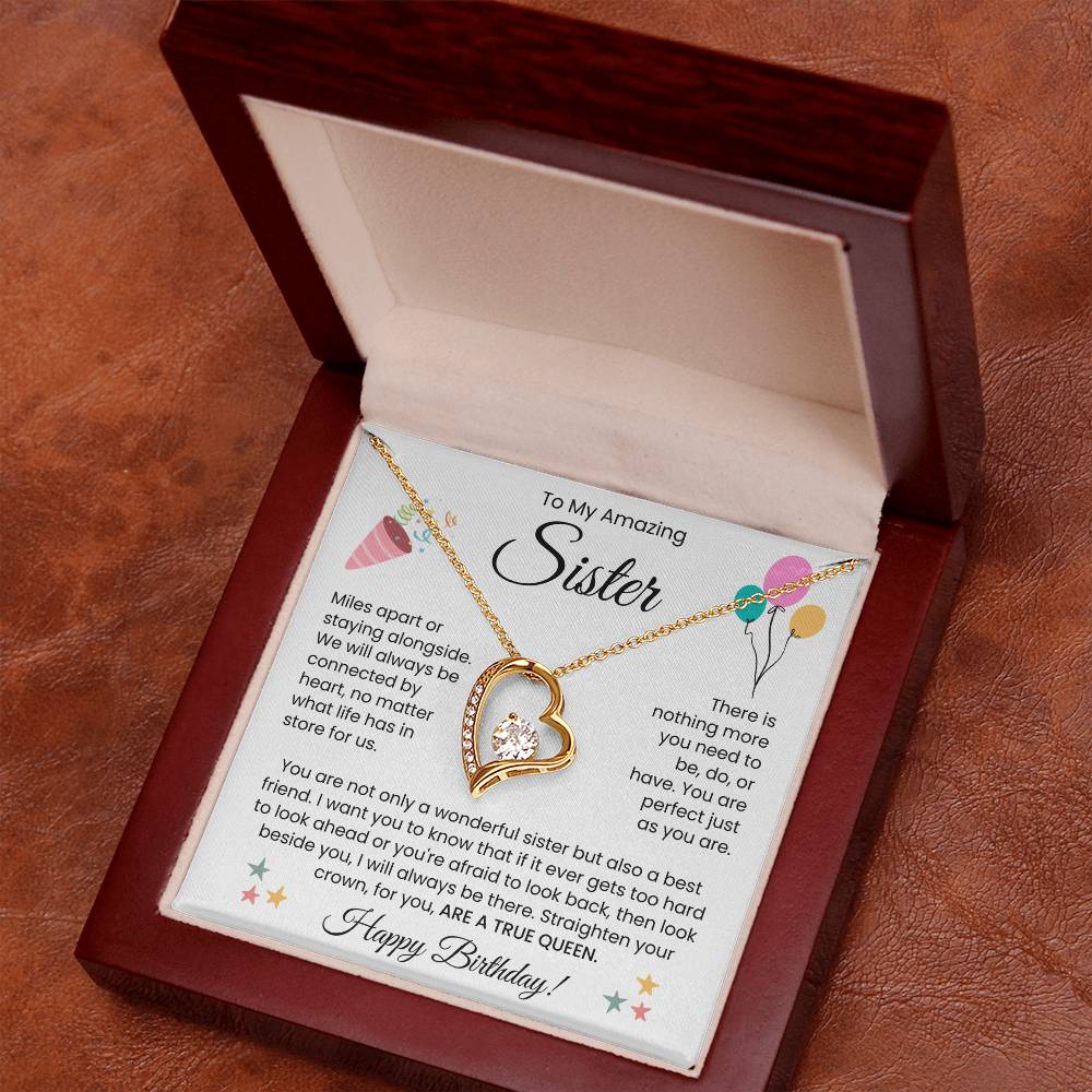To My Amazing Sister, Happy Birthday - Forever Love Necklace