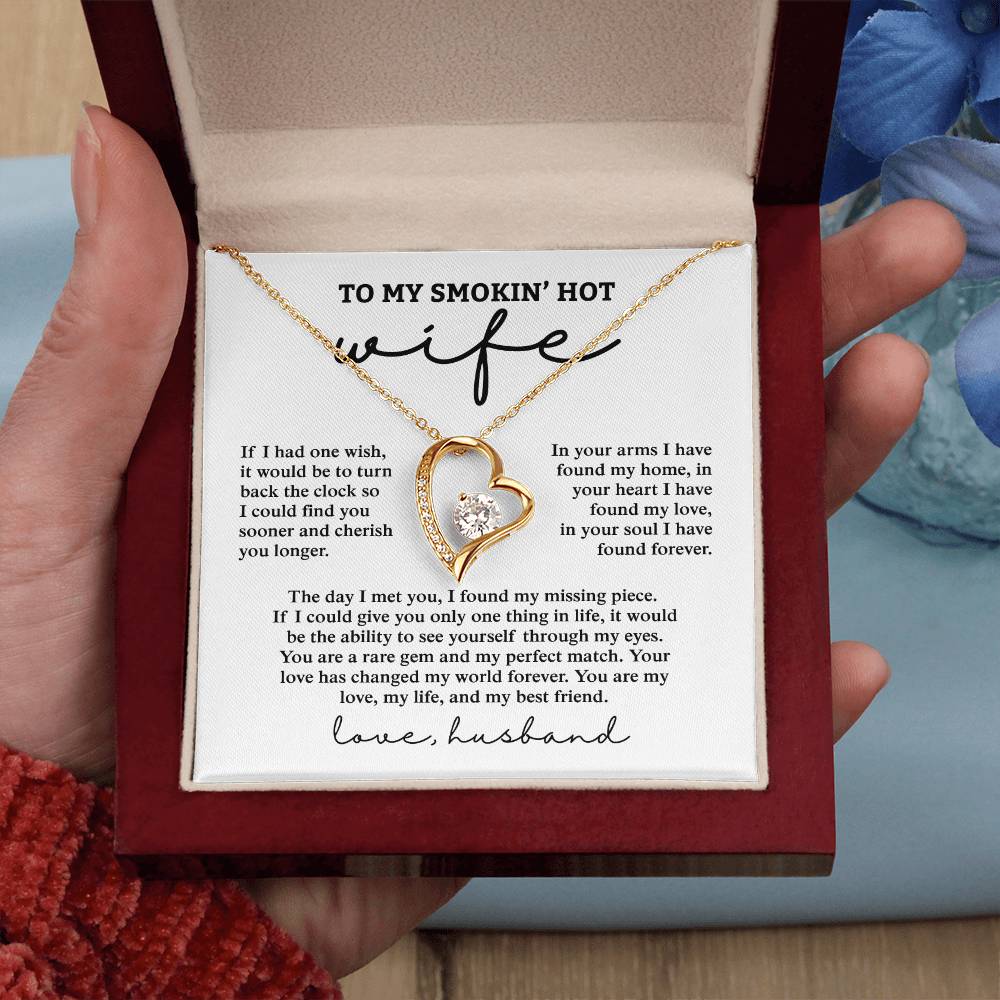To My Smokin&#39; Hot Wife, Love Husband - Forever Love Necklace