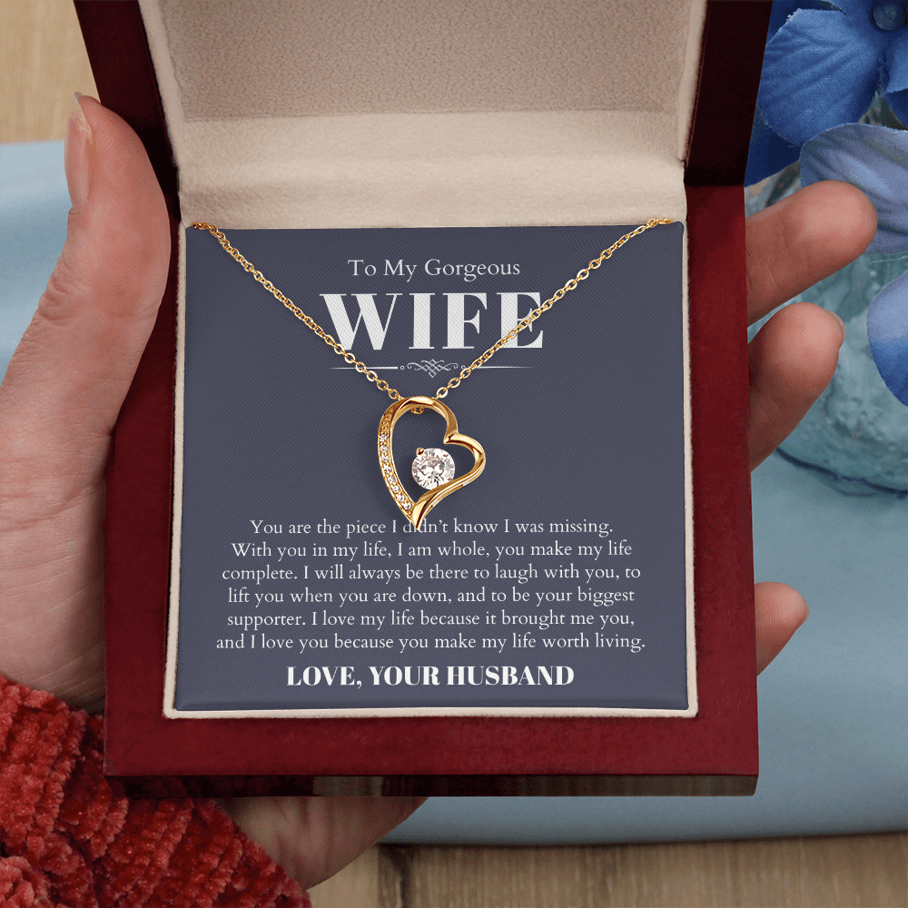 To My Gorgeous Wife, From Husband - Forever Love Necklace