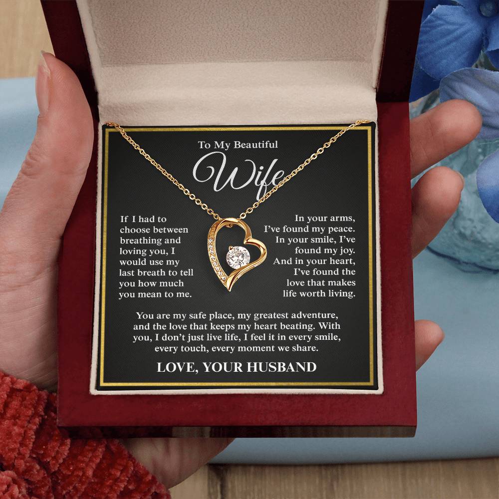 To My Beautiful Wife, From Husband - Forever Love Necklace