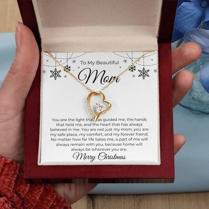 To My Beautiful Mom, Merry Christmas - Forever Love Necklace