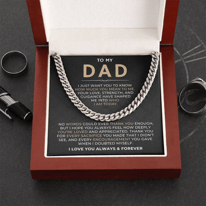 To My Dad, I Love You Always & Forever - Cuban Link Chain