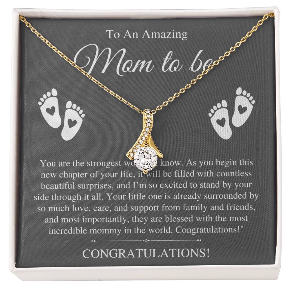 To My Amazing Mom to be, Congratulations - Alluring Beauty Necklace