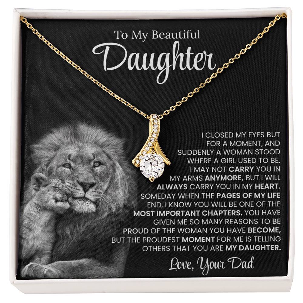 To My Beautiful Daughter, Love From Dad - Alluring Beauty Necklace