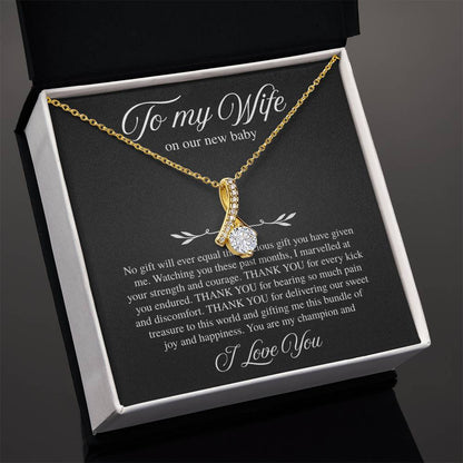 To My Wife, On Our New Baby - Alluring Beauty Necklace