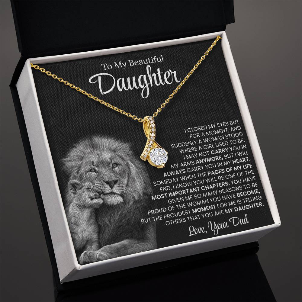 To My Beautiful Daughter, Love From Dad - Alluring Beauty Necklace