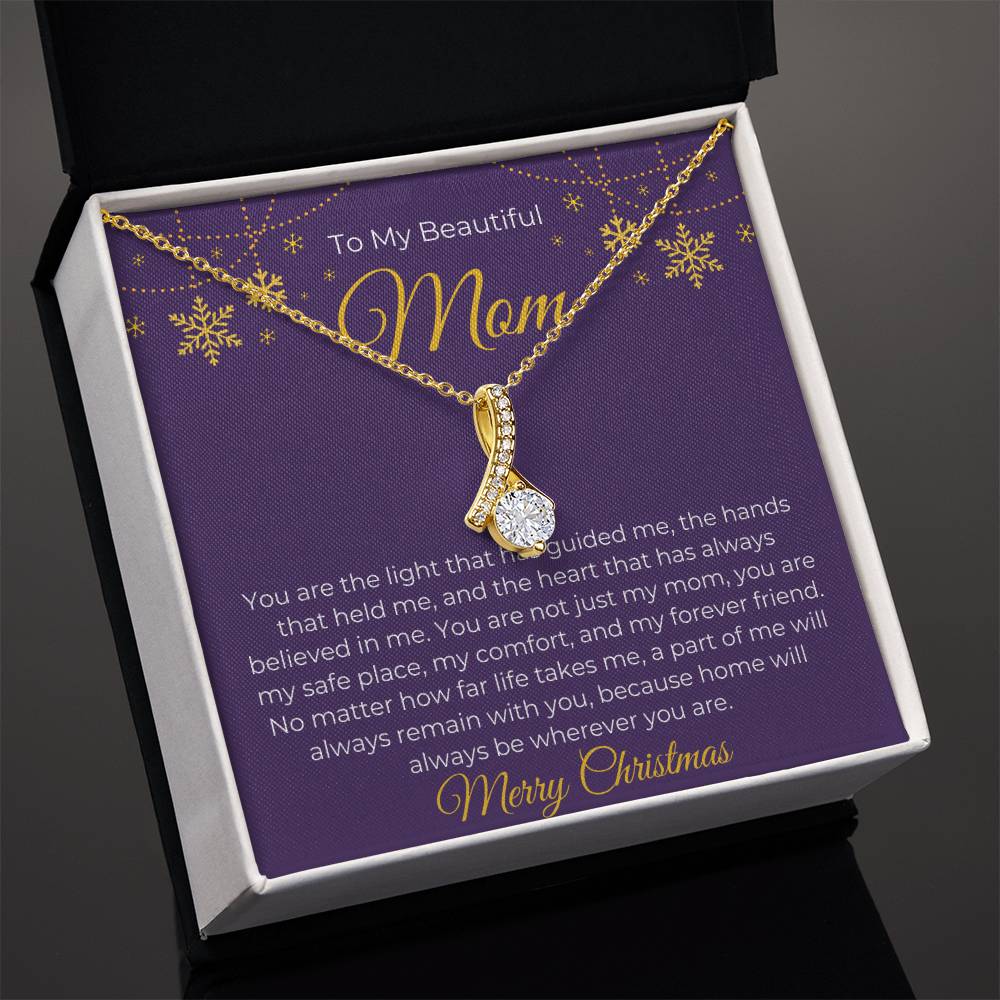 To My Beautiful Mom, Merry Christmas - Alluring Beauty Necklace