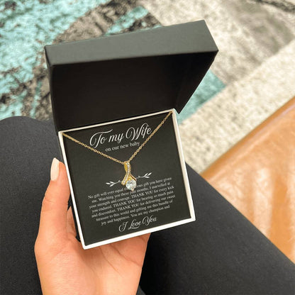 To My Wife, On Our New Baby - Alluring Beauty Necklace