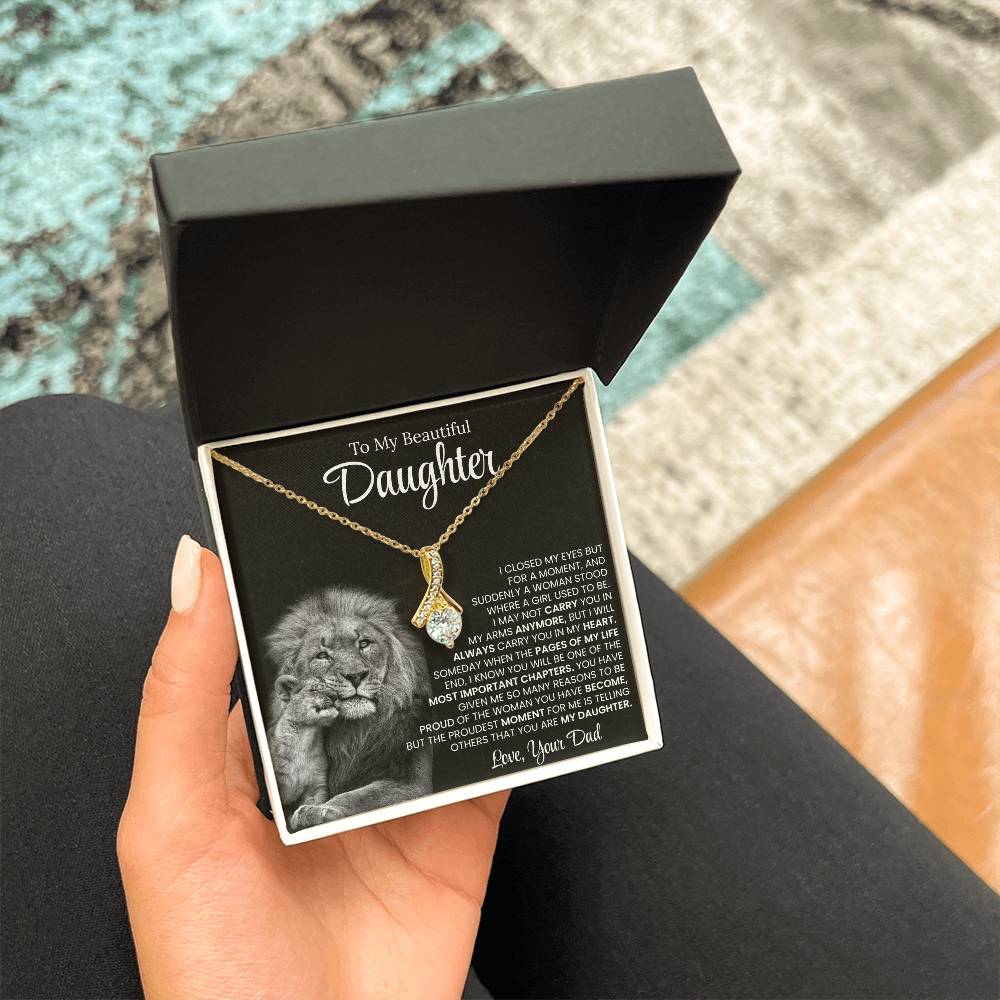 To My Beautiful Daughter, Love From Dad - Alluring Beauty Necklace