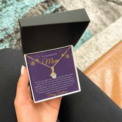 To My Beautiful Mom, Merry Christmas - Alluring Beauty Necklace