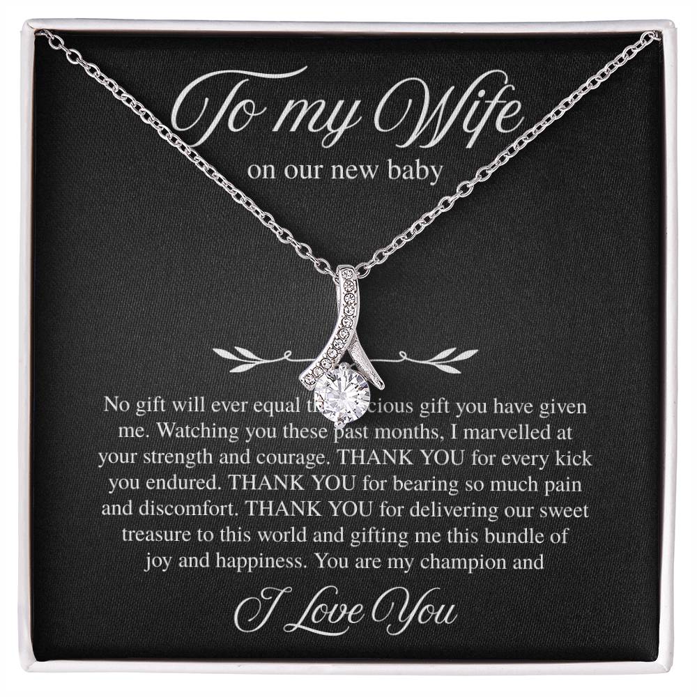 To My Wife, On Our New Baby - Alluring Beauty Necklace