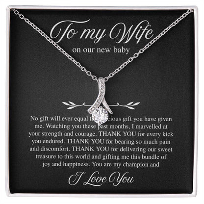 To My Wife, On Our New Baby - Alluring Beauty Necklace