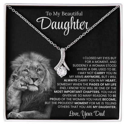 To My Beautiful Daughter, Love From Dad - Alluring Beauty Necklace