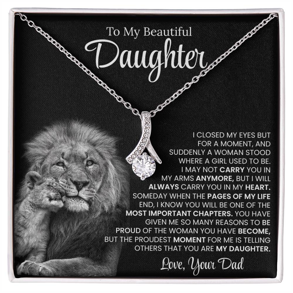 To My Beautiful Daughter, Love From Dad - Alluring Beauty Necklace
