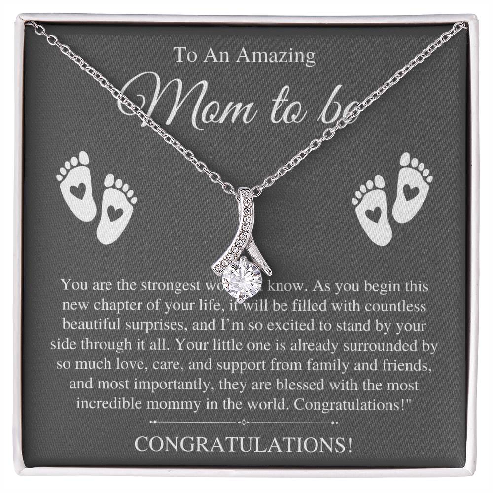 To My Amazing Mom to be, Congratulations - Alluring Beauty Necklace