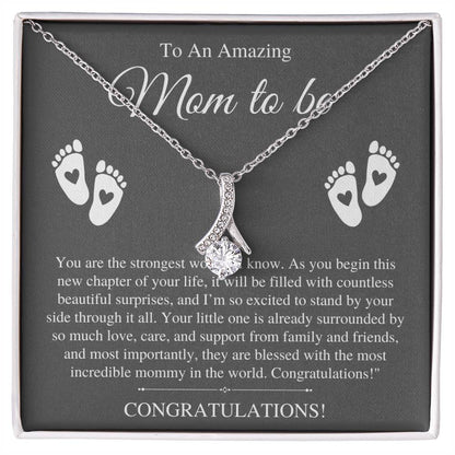 To My Amazing Mom to be, Congratulations - Alluring Beauty Necklace