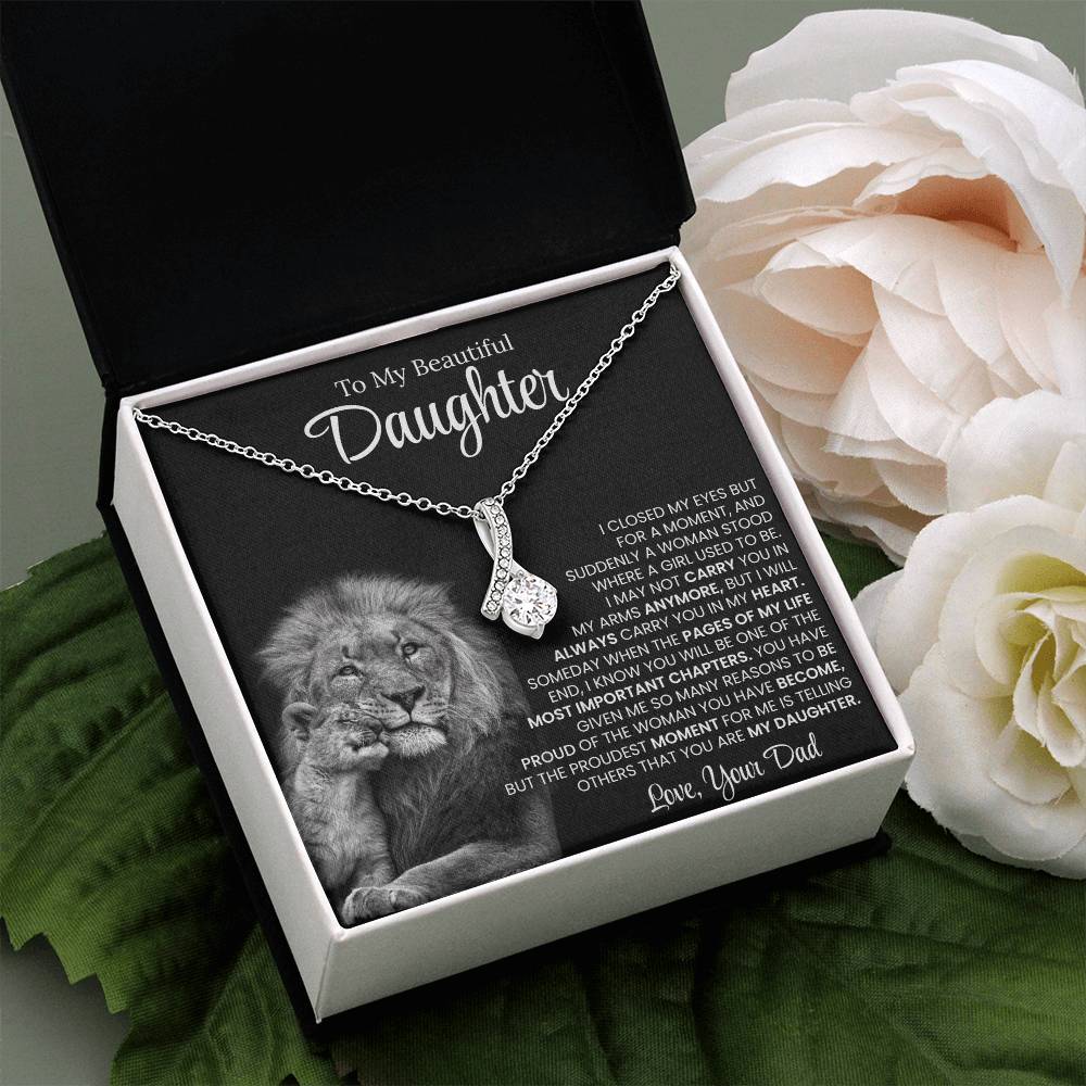 To My Beautiful Daughter, Love From Dad - Alluring Beauty Necklace