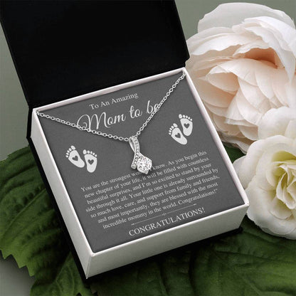 To My Amazing Mom to be, Congratulations - Alluring Beauty Necklace