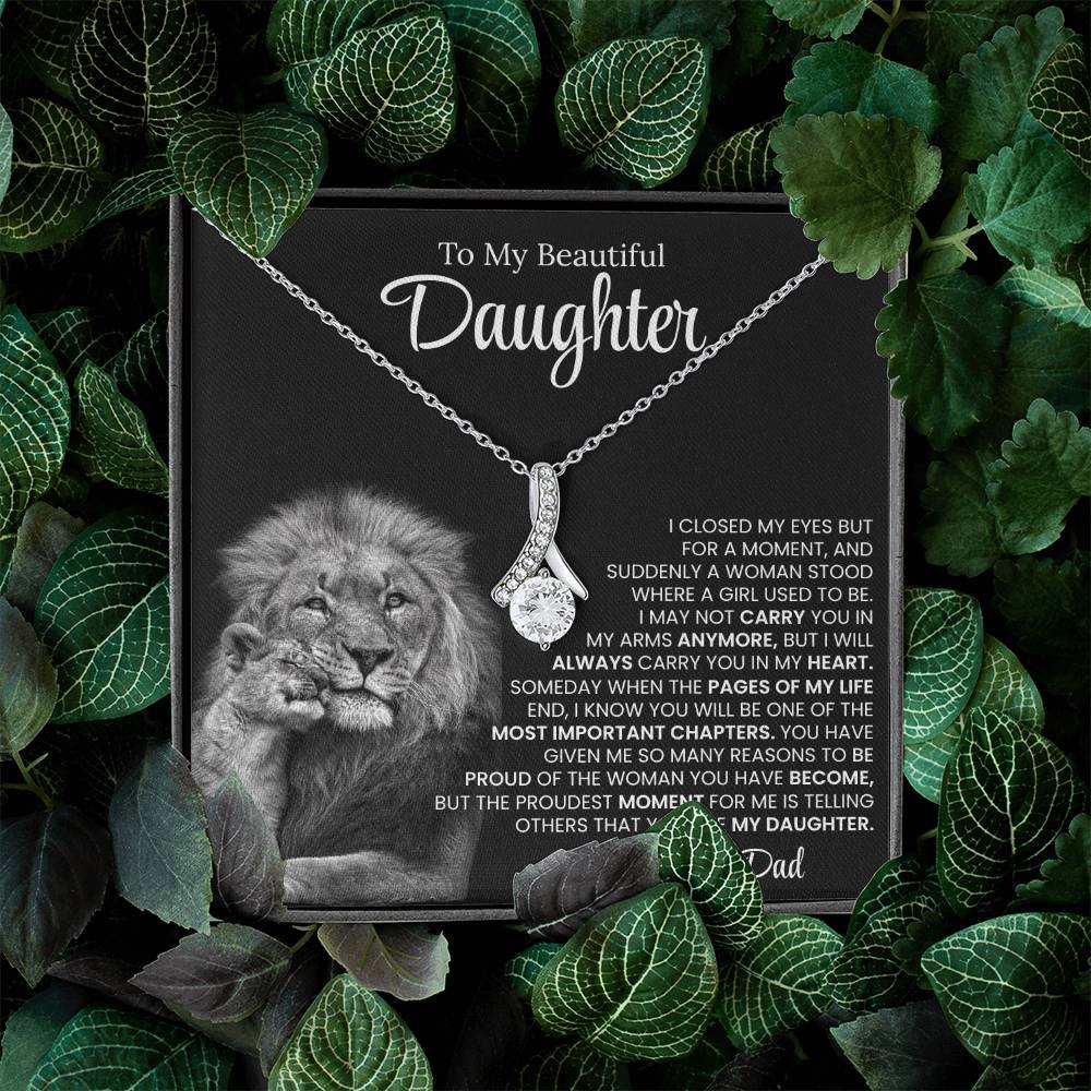 To My Beautiful Daughter, Love From Dad - Alluring Beauty Necklace