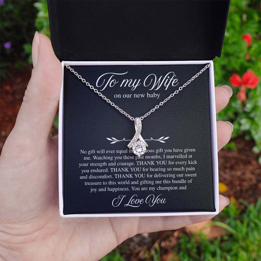 To My Wife, On Our New Baby - Alluring Beauty Necklace