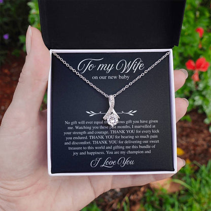 To My Wife, On Our New Baby - Alluring Beauty Necklace