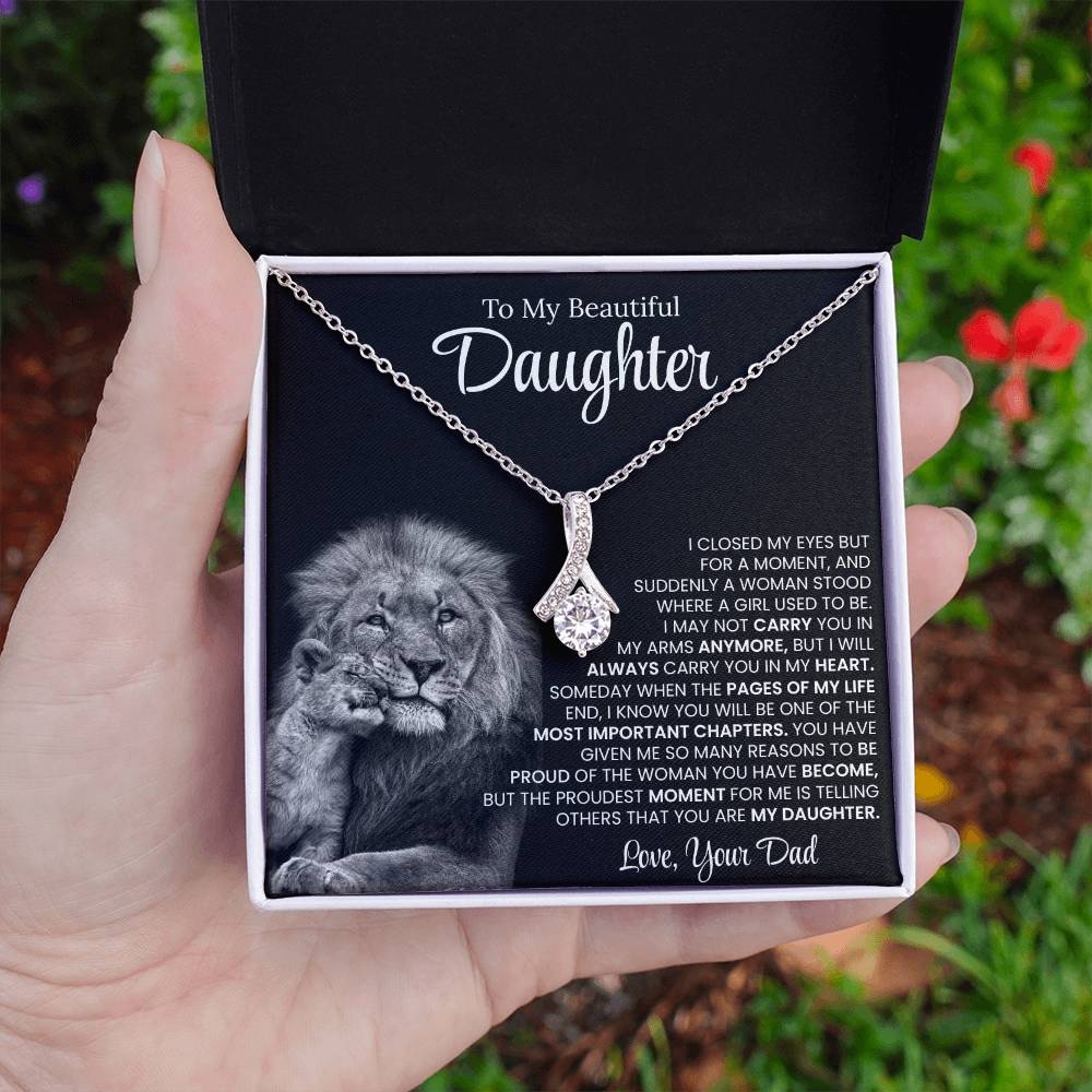 To My Beautiful Daughter, Love From Dad - Alluring Beauty Necklace