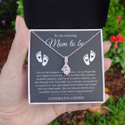 To My Amazing Mom to be, Congratulations - Alluring Beauty Necklace