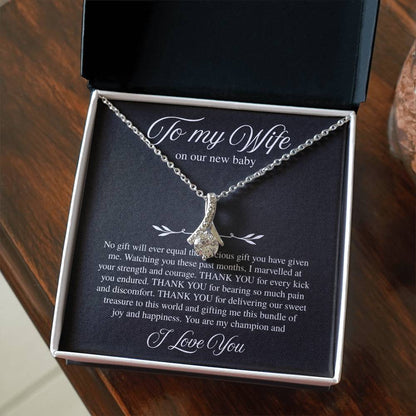 To My Wife, On Our New Baby - Alluring Beauty Necklace