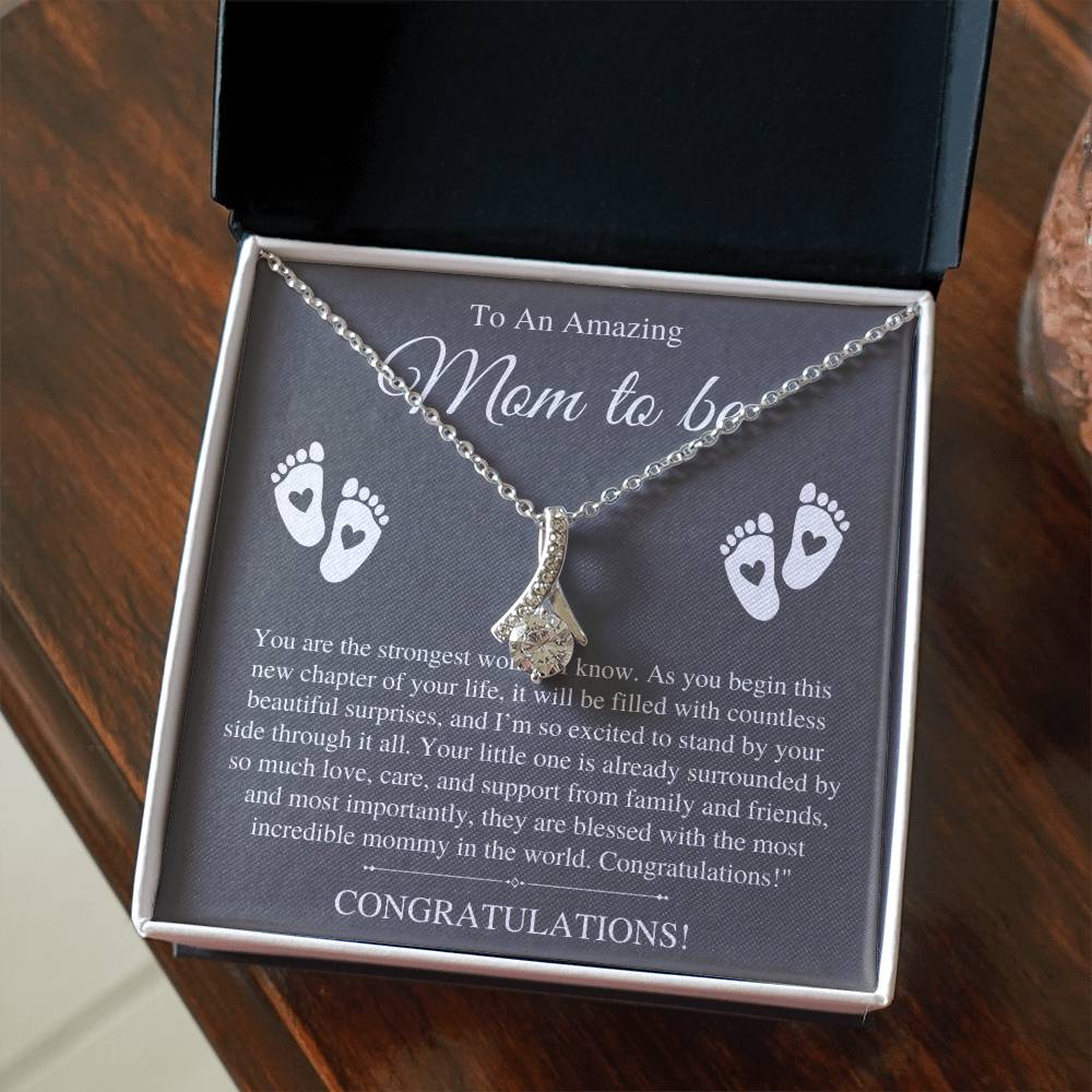 To My Amazing Mom to be, Congratulations - Alluring Beauty Necklace