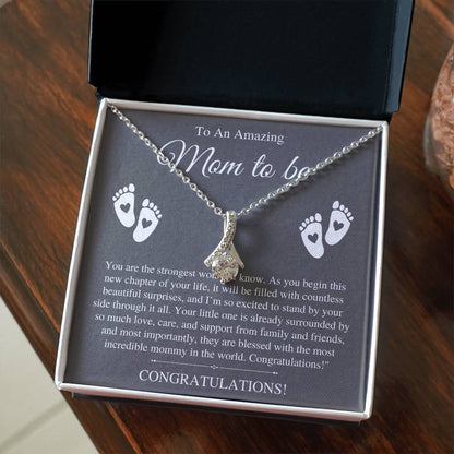 To My Amazing Mom to be, Congratulations - Alluring Beauty Necklace