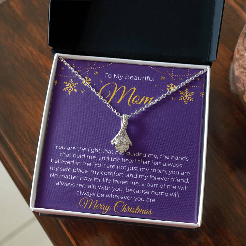 To My Beautiful Mom, Merry Christmas - Alluring Beauty Necklace