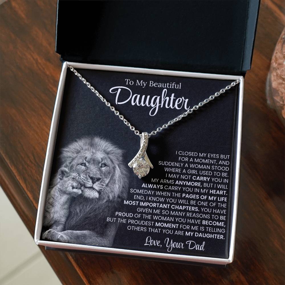 To My Beautiful Daughter, Love From Dad - Alluring Beauty Necklace