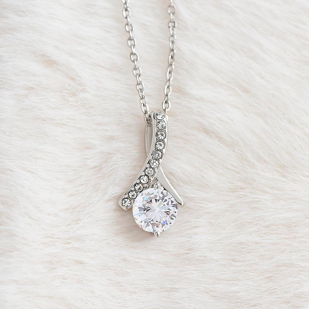 To My Beautiful Daughter, Love You Always - Love Knot Necklace