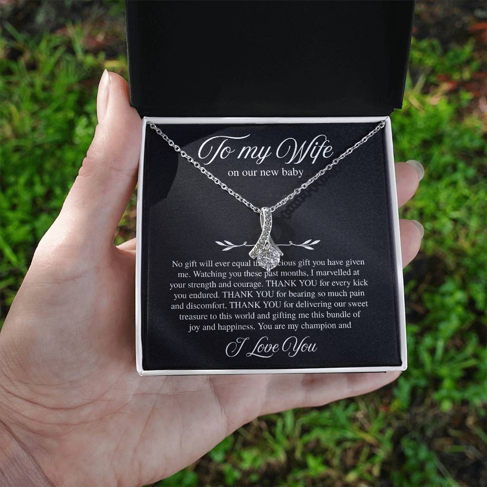 To My Wife, On Our New Baby - Alluring Beauty Necklace