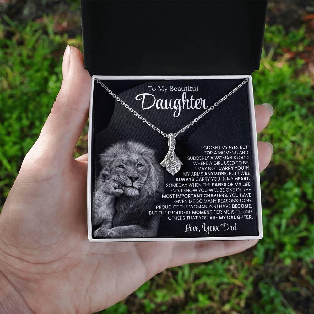 To My Beautiful Daughter, Love From Dad - Alluring Beauty Necklace